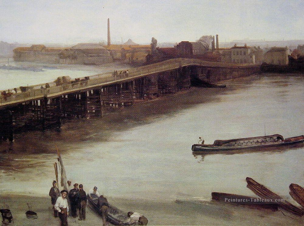 Vieux pont Battersea brun et argent James Abbott McNeill Whistler Peintures à l'huile
